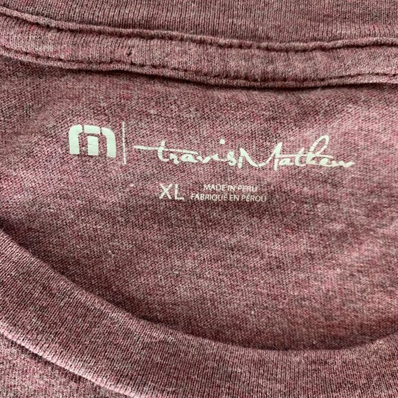 Travis Mathew Golf Burgundy Life Champion Short Sleeve Crewneck Shirt Mens XL - Picture 3 of 4